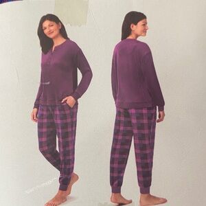 NAUTICA WOMEN'S 2 PIECE FLEECE PAJAMAS SLEEPWEAR SET